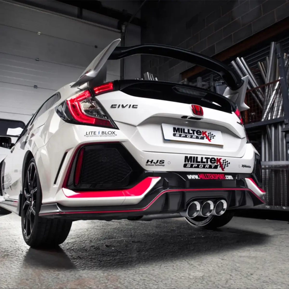 Milltek Cat-Back Egzoz - Honda Civic Type R FK8 (Rezonatörlü, Parlak GT-100 Uç)