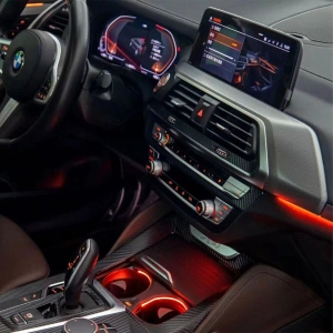 XPlagin Bmw X3-X4-iX3 RGB LED Işıklı Bardaklık - 2018-2023 (Kablosuz Şarj Sistemli Modeller)