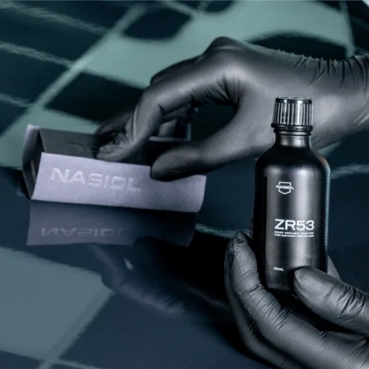 Nasiol ZR53 50ml 10H Nano Seramik Kaplama-Lite 50ml Yağmur Kaydırıcı-Mikro Fiber Bez 3'lü Bakım Seti