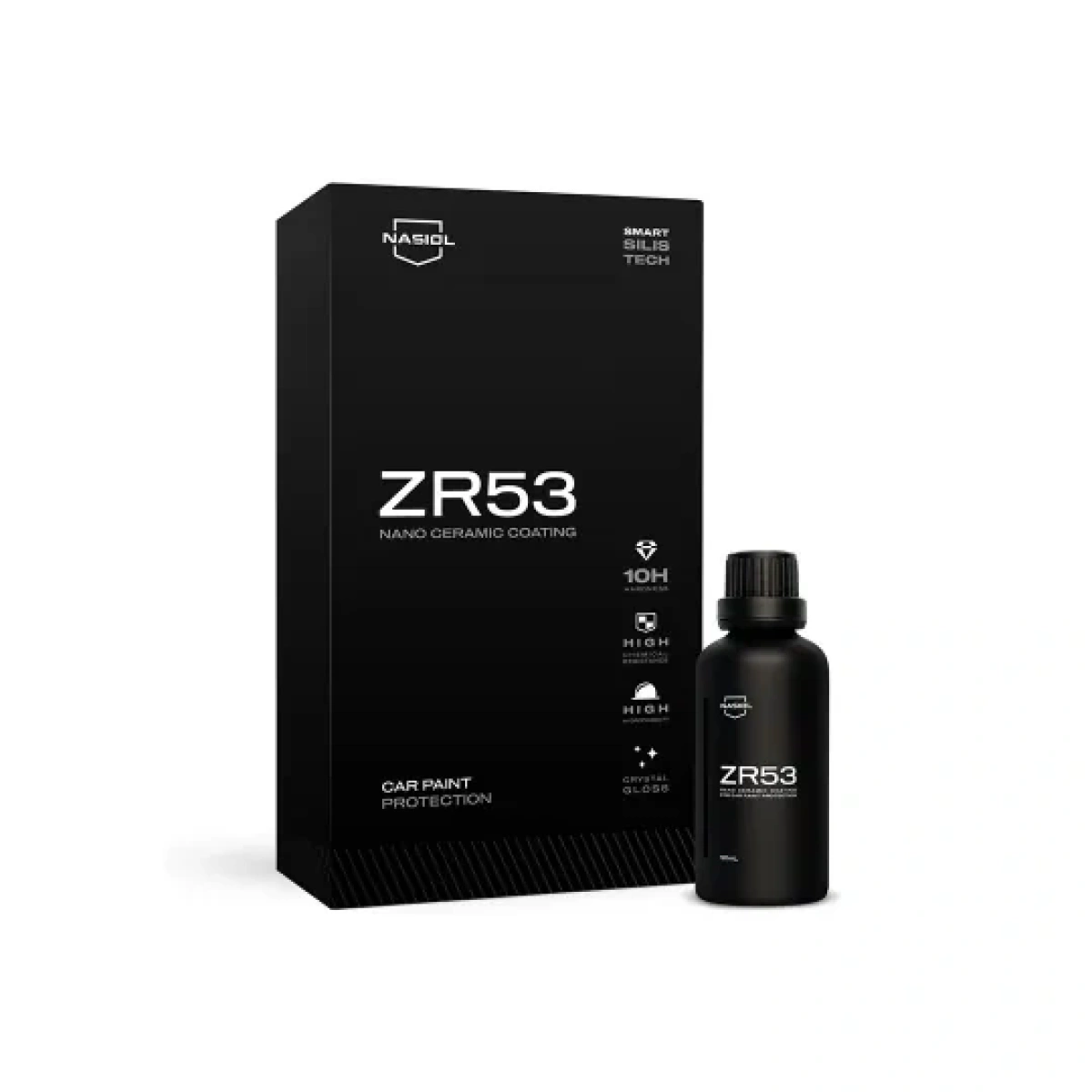 Nasiol ZR53 50ml 10H Nano Seramik Kaplama-Lite 50ml Yağmur Kaydırıcı-Mikro Fiber Bez 3'lü Bakım Seti