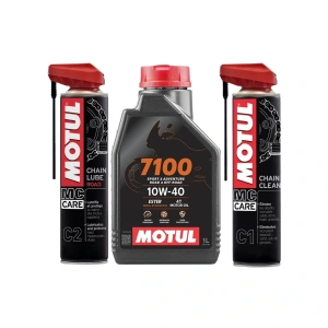 Motul 7100 Motor Yağı-Zincir Temizleyici & Zincir Yağlama Motosiklet Bakım Seti