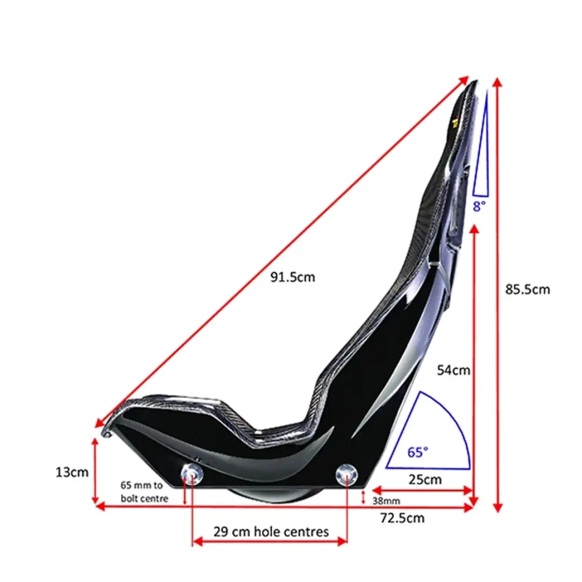 Tillett B10 Karbon GRP Yandan Montajlı 4,5kg 44,5cm Açık Kenar Spor Alcantra Ped Setli Araç Koltuğu