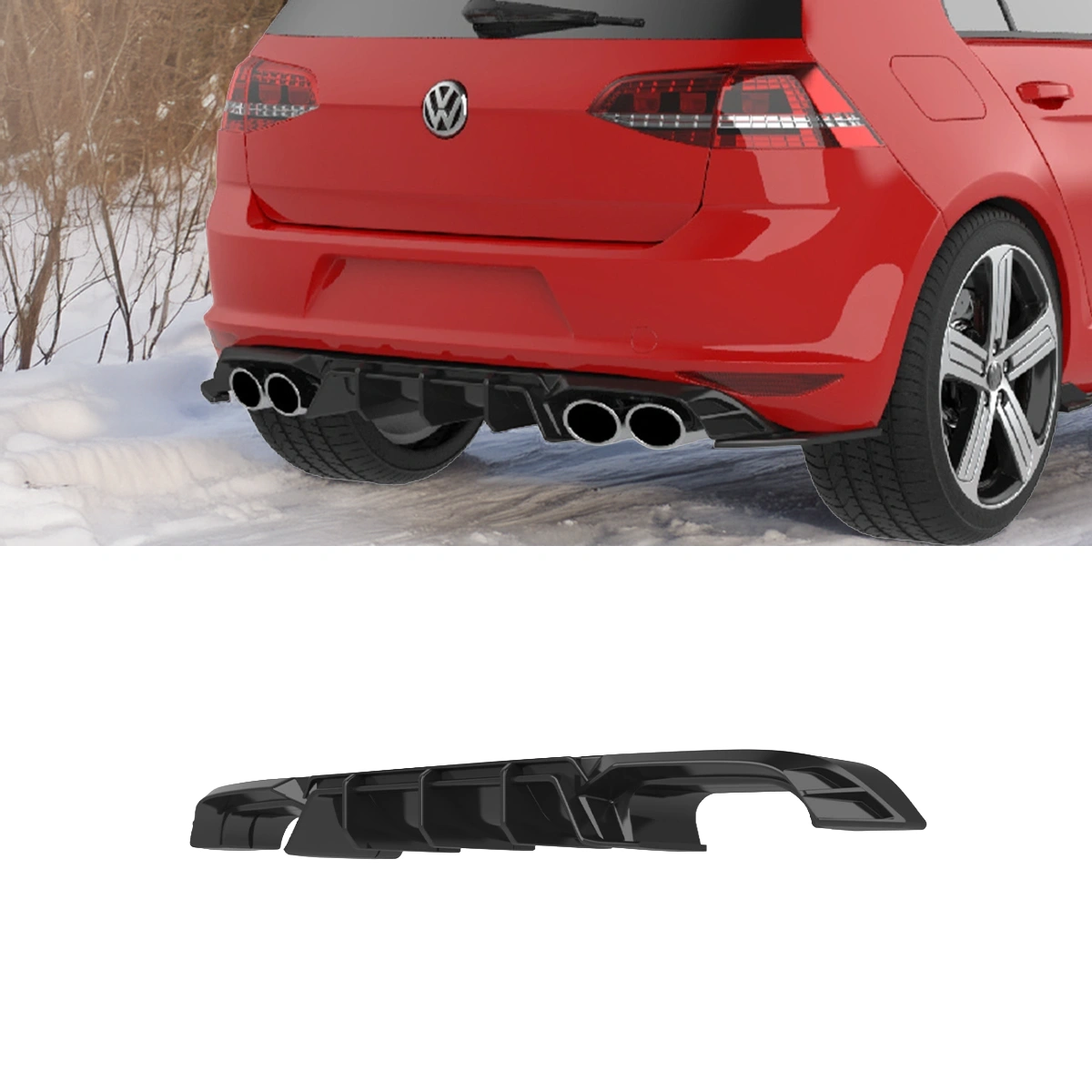 Apex Aero Design - Volkswagen Golf Mk7 R (2013-2016) - Arka Tampon Eki - Rear Valance