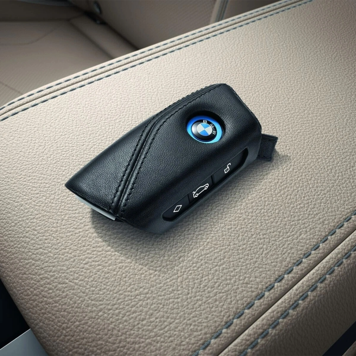 Bmw Orijinal Deri Anahtar Kılıfı Siyah - Yeni Nesil Gen3