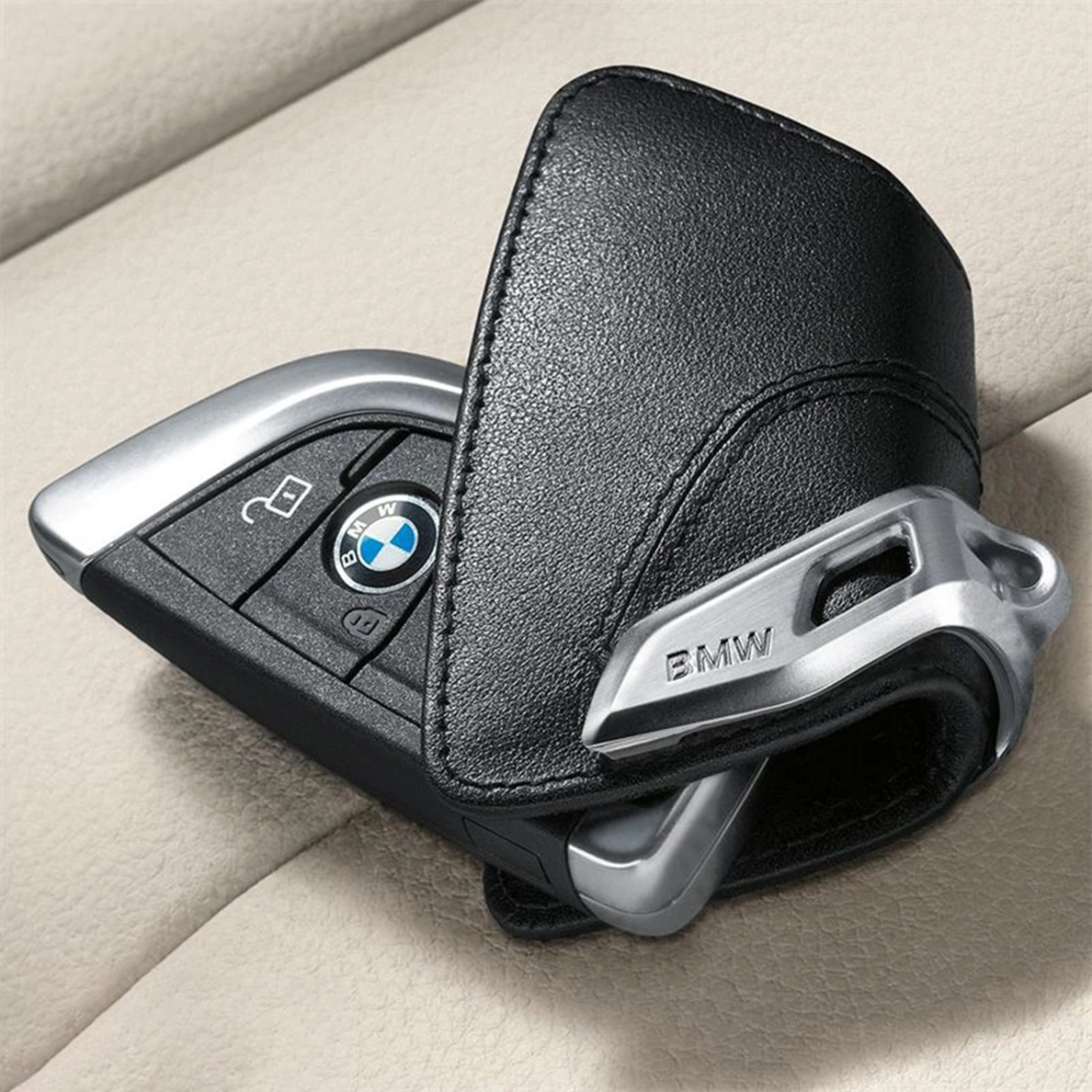 Bmw Orijinal Deri Anahtar Kılıfı Siyah