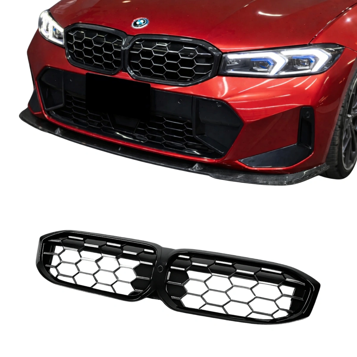 Drifton Bmw 3 Serisi G20 LCI Ön Panjur - Silver Petek Desenli - 2023+