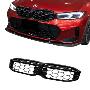 Drifton Bmw 3 Serisi G20 LCI Ön Panjur - Silver Petek Desenli - 2023+