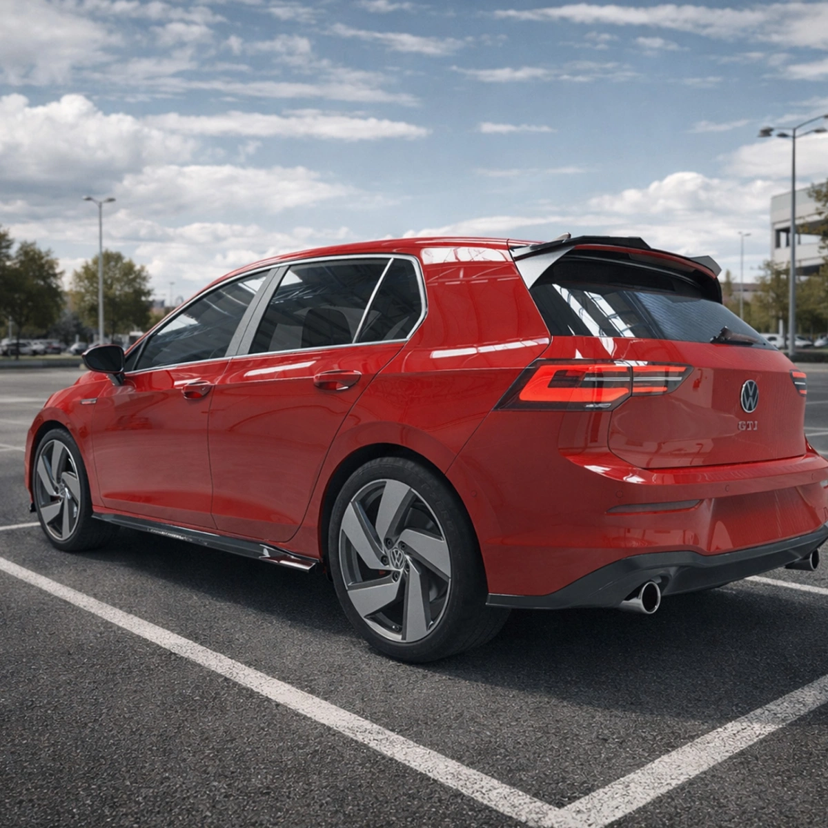 Apex Aero Design - Volkswagen Golf Mk8.5 GTI - 8 / 8.5 R-Line V2 (2020–2024) - Marşpiyel Seti 2 Parça V2 - Side Skirts
