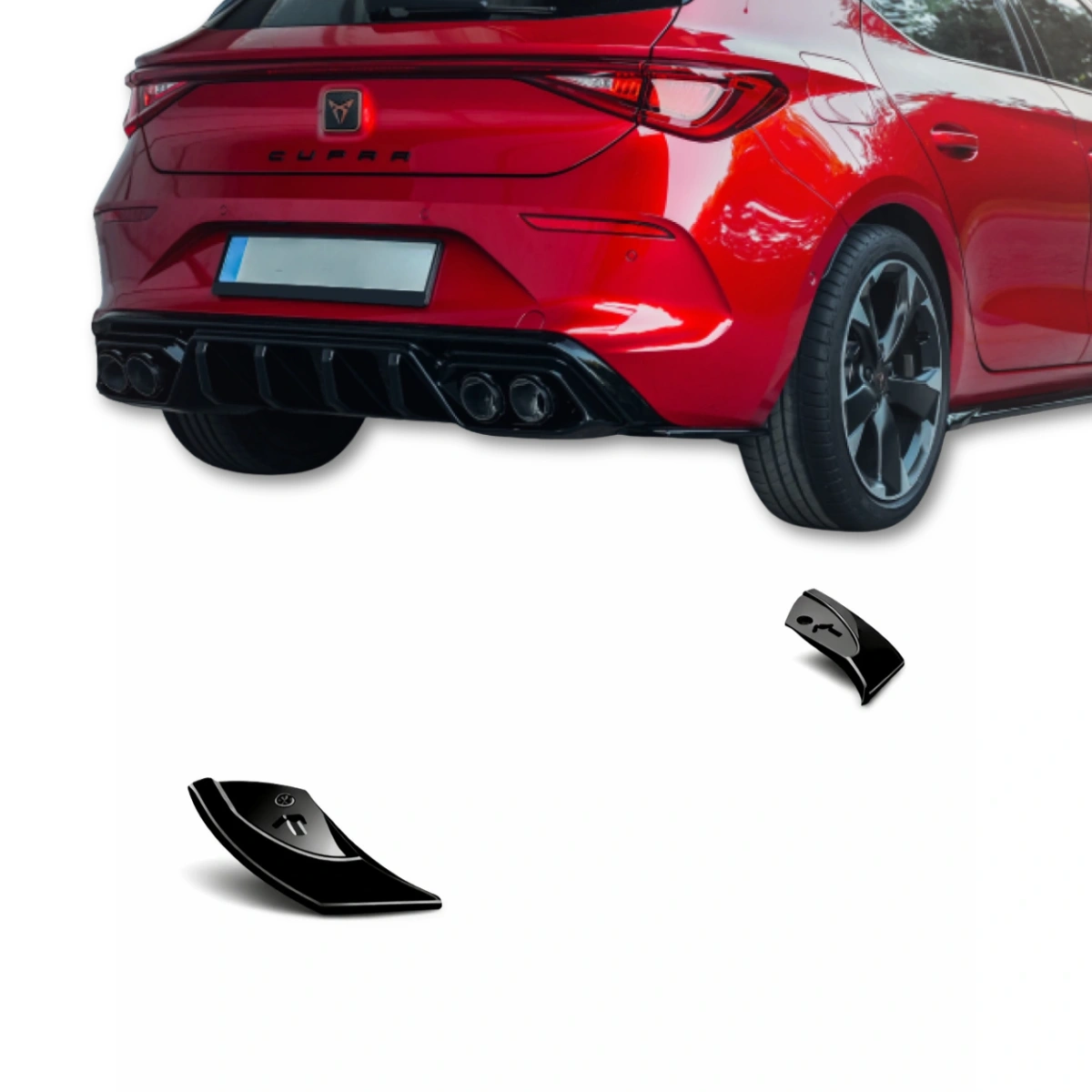 Apex Aero Design - Cupra Leon Mk1 (2020-2024+) - Arka Yan Splitter 2 Parça - Rear Side Splitter
