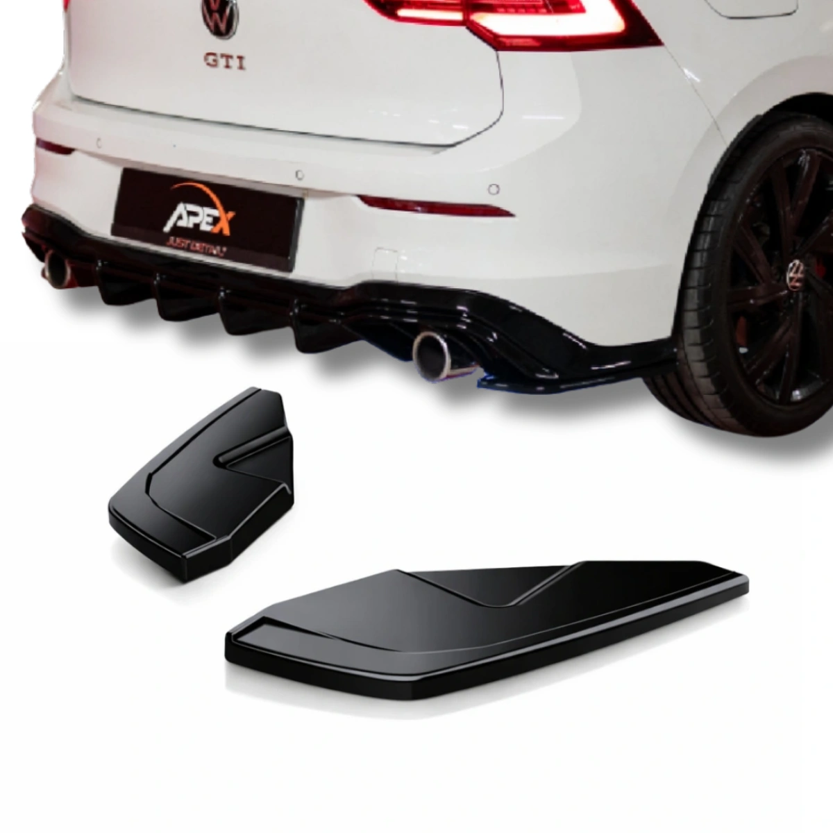 Apex Aero Design - Volkswagen Golf Mk8 GTI (2020-2024) - Arka Yan Splitter 2 Parça - Rear Side Splitter