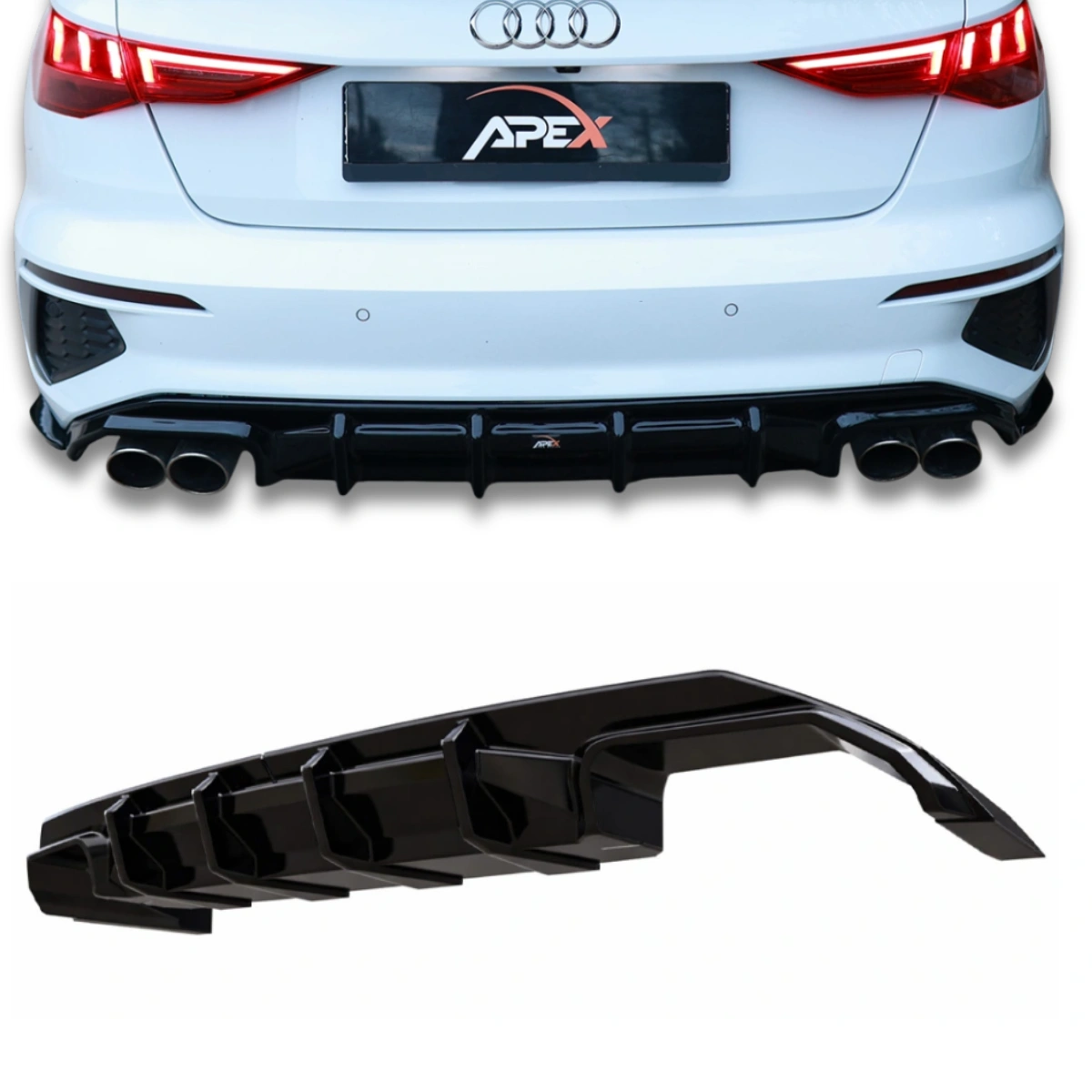 Apex Aero Design - Audi A3 S-Line 8Y Facelift Sedan - Difüzör - Rear Valance