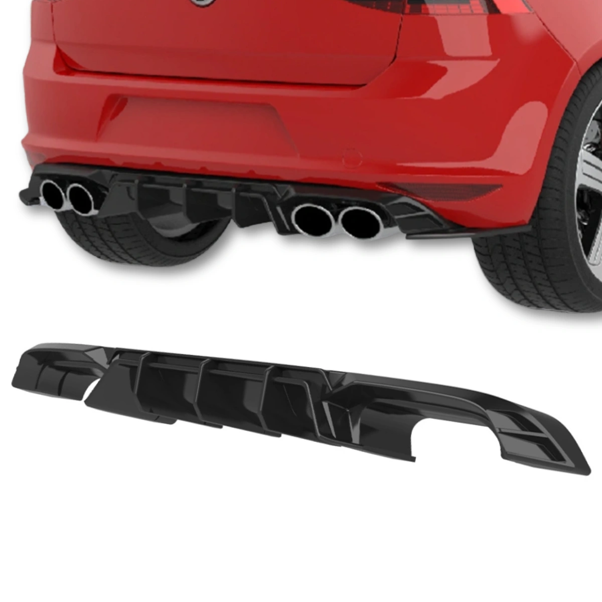Apex Aero Design - Volkswagen Golf Mk7 R (2013-2016) - Arka Tampon Eki - Rear Valance