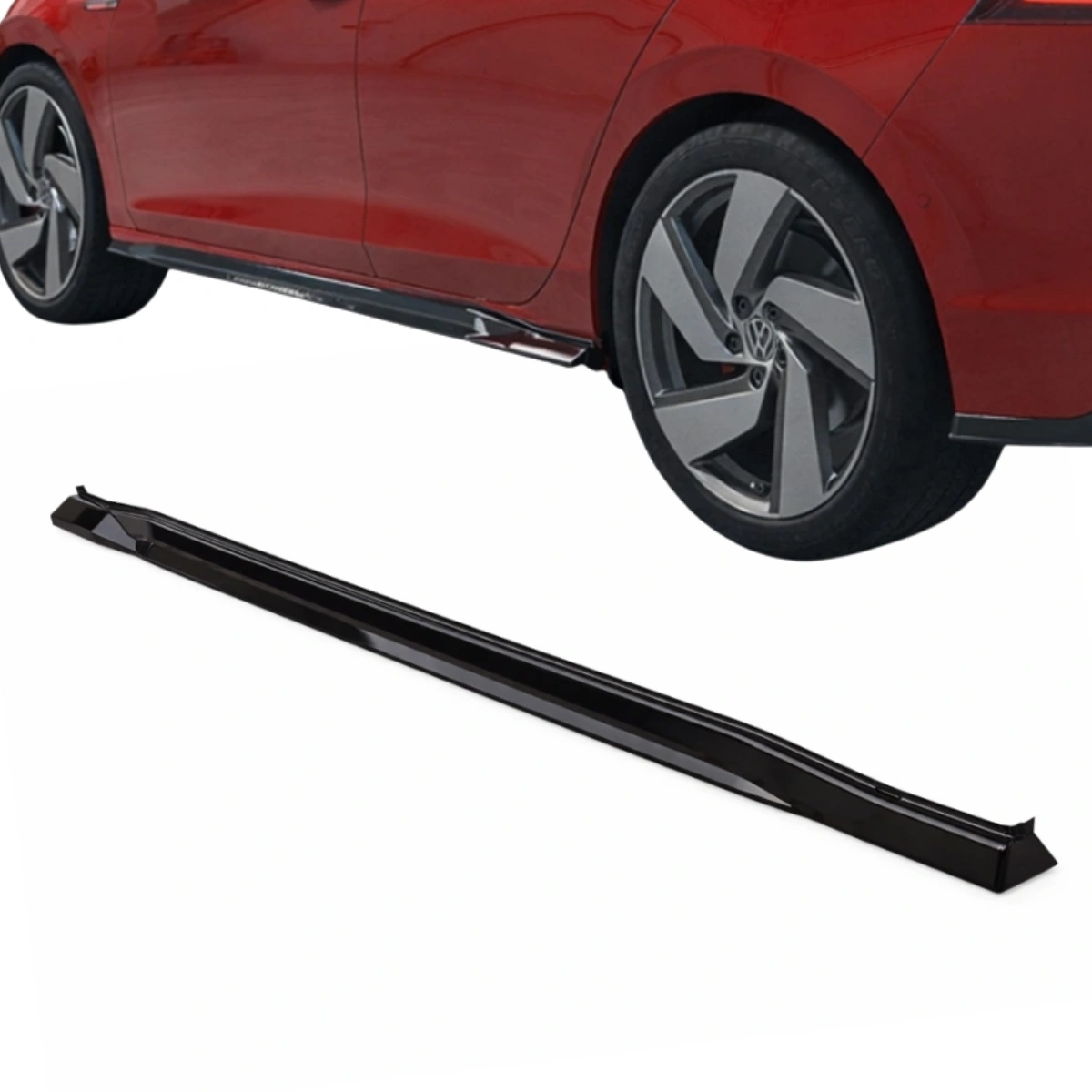 Apex Aero Design - Volkswagen Golf Mk8.5 GTI - 8 / 8.5 R-Line V2 (2020–2024) - Marşpiyel Seti 2 Parça V2 - Side Skirts