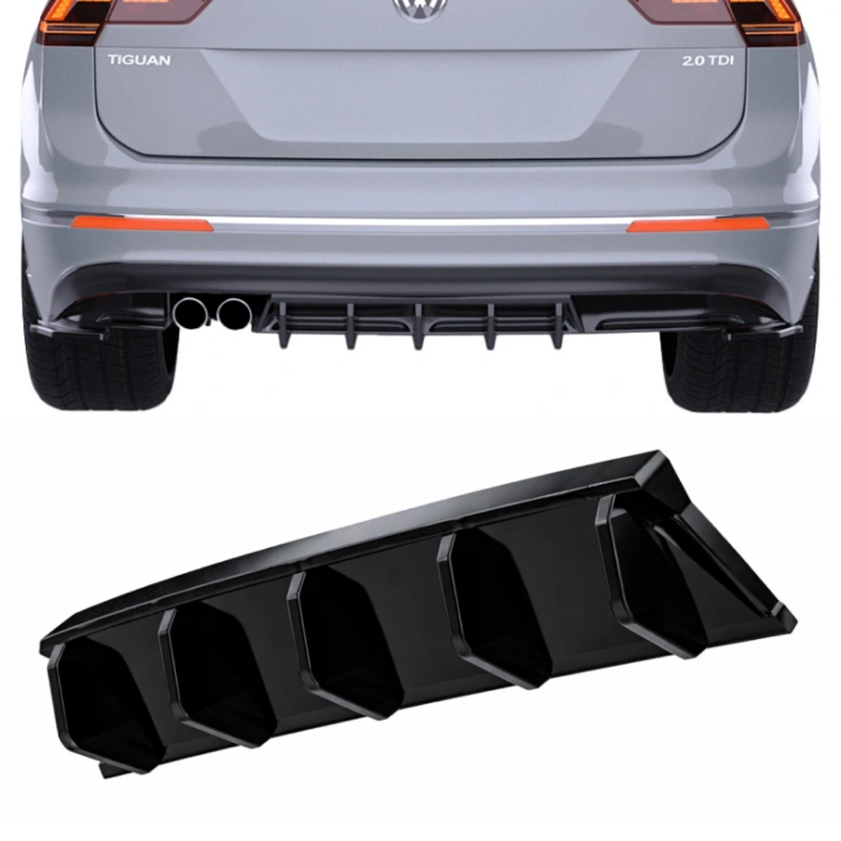 Apex Aero Design - Volkswagen Tiguan Mk2 R-Line (2015-2020) - Arka Tampon Eki - Rear Valance
