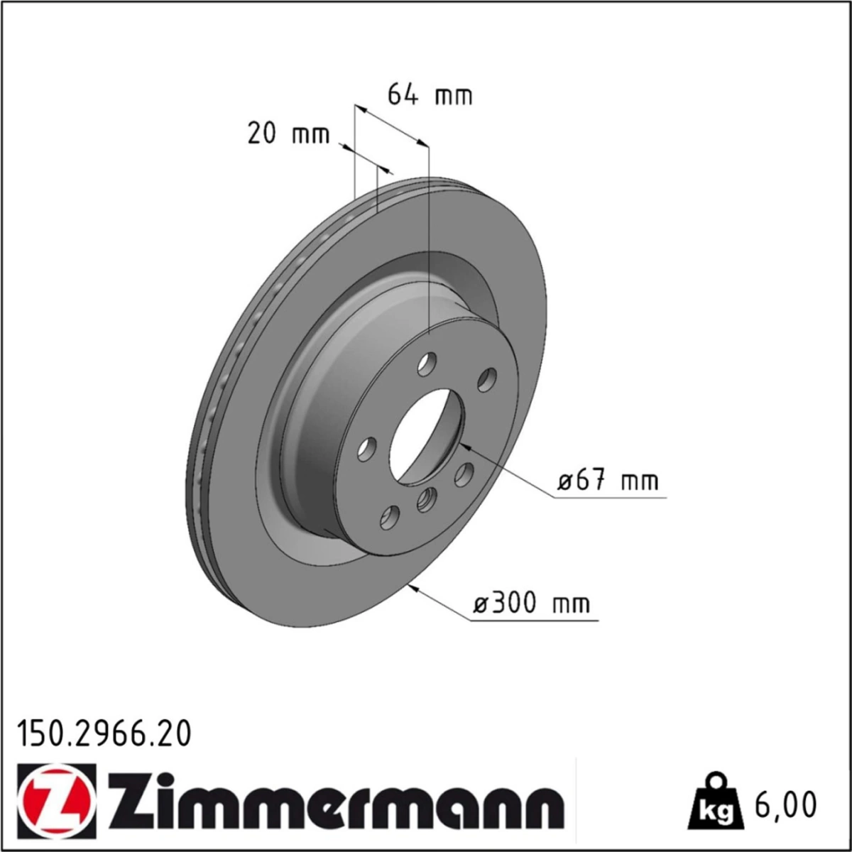 Zimmermann Coat Z Arka Fren Diski - Bmw G20-G21 (320i, 320d, 330i, 330d, 2018+)