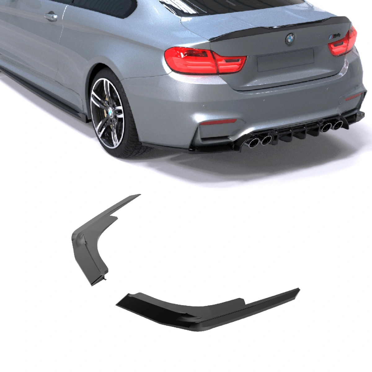Apex Aero Design - Bmw M4 F82 (2014-2021) - Arka Yan Splitter 2 Parça - Rear Side Splitter