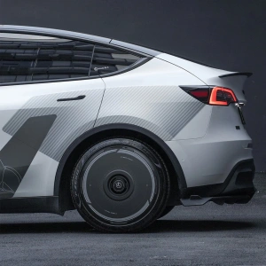HALOBLK HALODISC 2 CyberTrack - Tesla Model Y - 19 inç Aerodinamik Siyah Jant Kapağı - 4 Adet