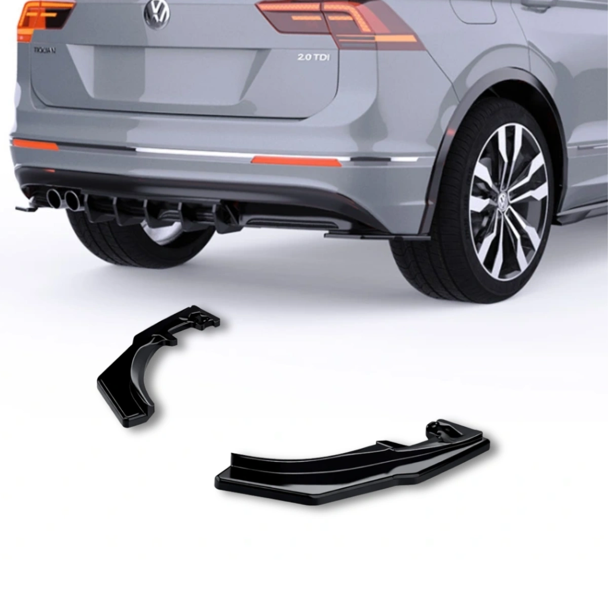 Apex Aero Design - Volkswagen Tiguan Mk2 R-Line (2015-2020) - Arka Yan Splitter 2 Parça - Rear Side Splitter