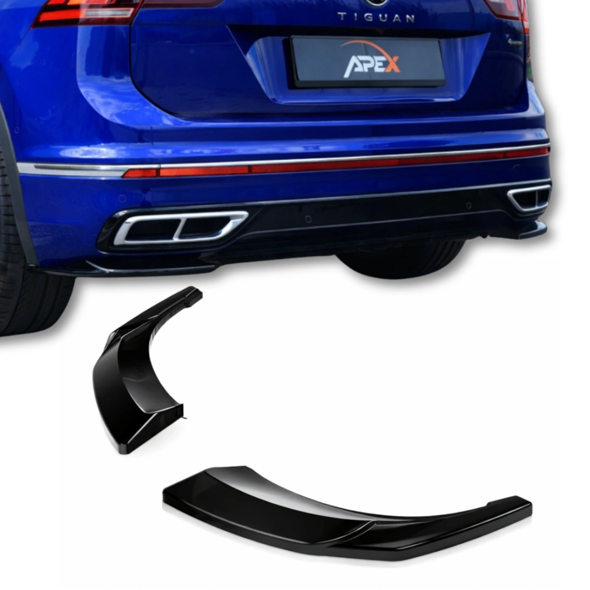 Apex Aero Design - Volkswagen Tiguan R-Line Mk2 Facelift (2020-2024) - Arka Yan Splitter 2 Parça - Rear Side Splitter