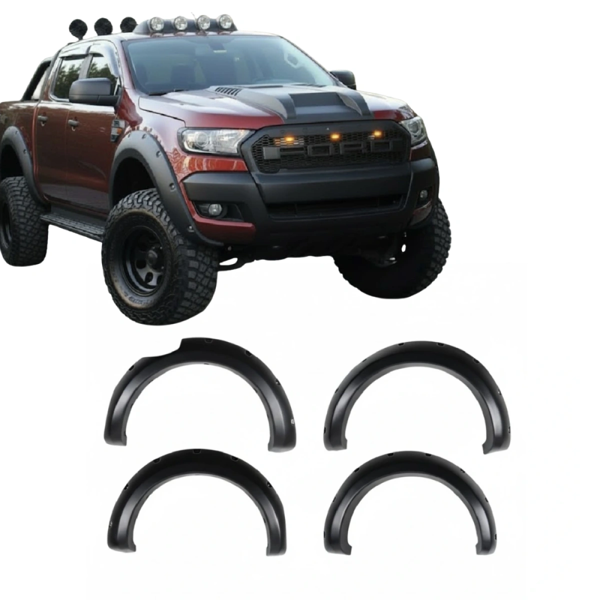 Apex Aero Design - Ford Ranger T6-T7-T8 (2012-2022) - Dodik - Çamurluk Kaplaması 4 Parça - Fender Flares