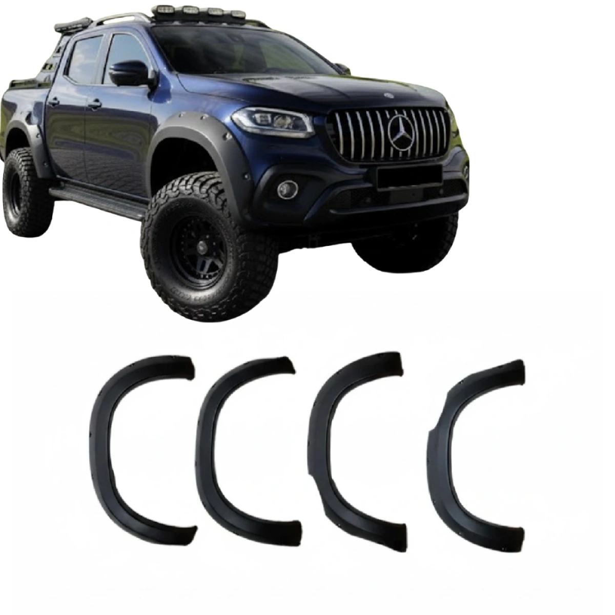 Apex Aero Design - Mercedes X Class W470 (2017+) - Dodik - Çamurluk Kaplaması 4 Parça - Fender Flares