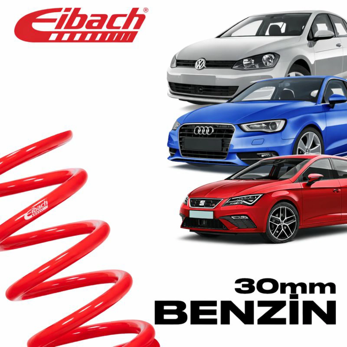 Eibach Audi A3 8V - Volkswagen Golf 7 - Seat Leon 5F 1.2 Tsı - 1.4 Tsı - 1.5 Tsı Pro-Kit 30 Mm E10-15-021-01-22 Spor Helezon Yay