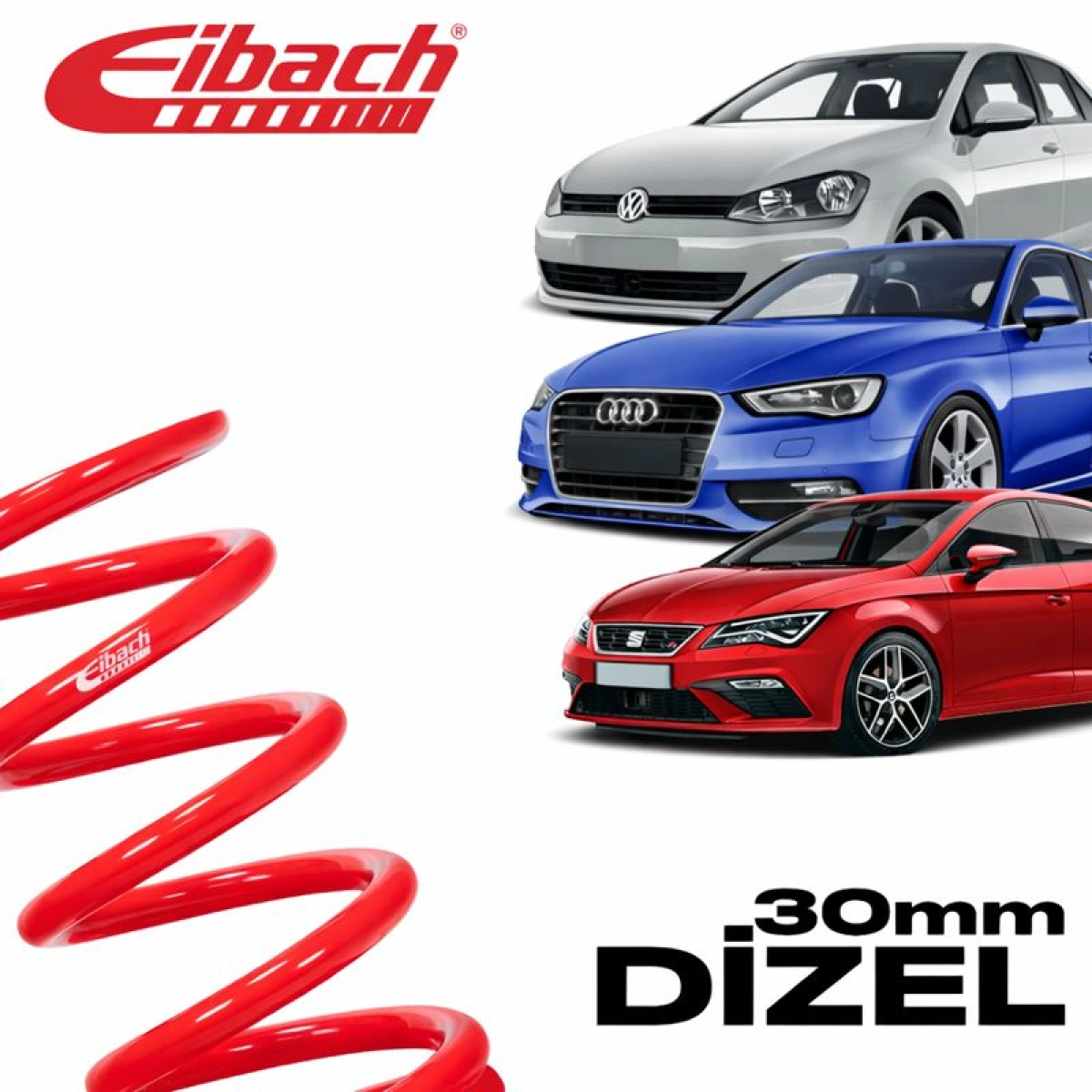 Eibach Audi A3 8V - Volkswagen Golf 7 - Seat Leon 5F 1.6 Tdı Pro-Kit 30 Mm E10-15-021-02-22 Spor Helezon Yay