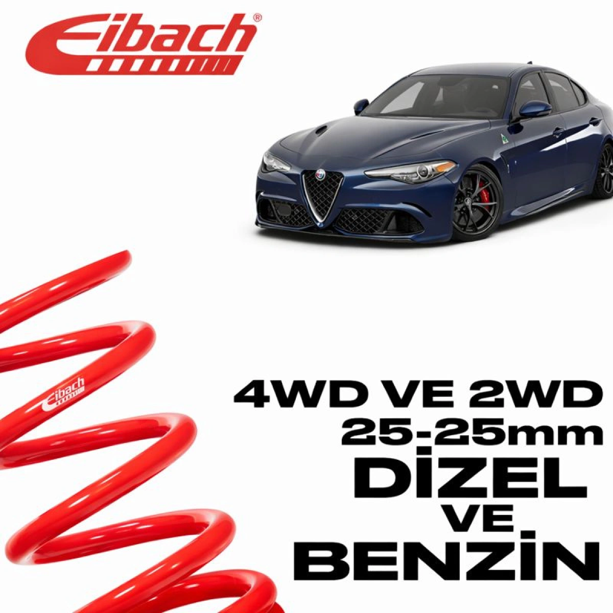 Eibach Alfa Romeo Giulia 952 2.0 Q4 - 2.0D - 2.0 Pro-Kit E10-10-013-02-22 - 25/25mm Spor Helezon Yay