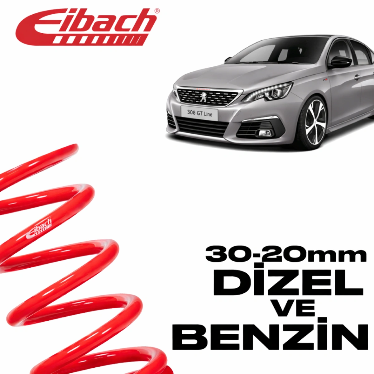Eibach Peugeot 308 II Pro-Kit 30 MM / 20 MM E10-70-018-01-22 Spor Helezon Yay