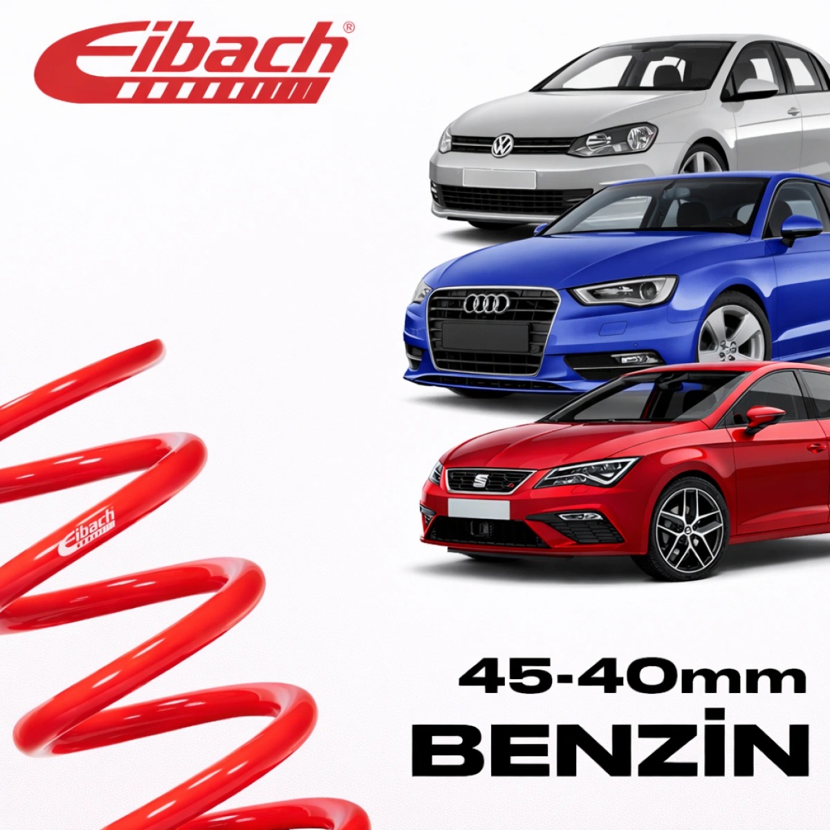 Eibach Audi A3 8V - Volkswagen Golf 7 - Seat Leon 5F 1.2 Tsı - 1.4 Tsı - 1.5 Tsı Sportline 45 Mm / 40 Mm E20-15-021-01-22 Spor Helezon Yay