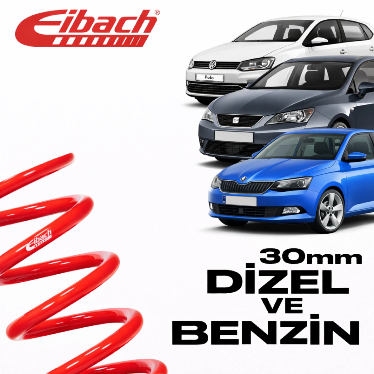 Eibach Volkswagen Polo Tdi (6R1,6C1) - Seat İbiza 6J Pro-Kit 30 MM E10-85-024-02-22 Spor Helezon Yay