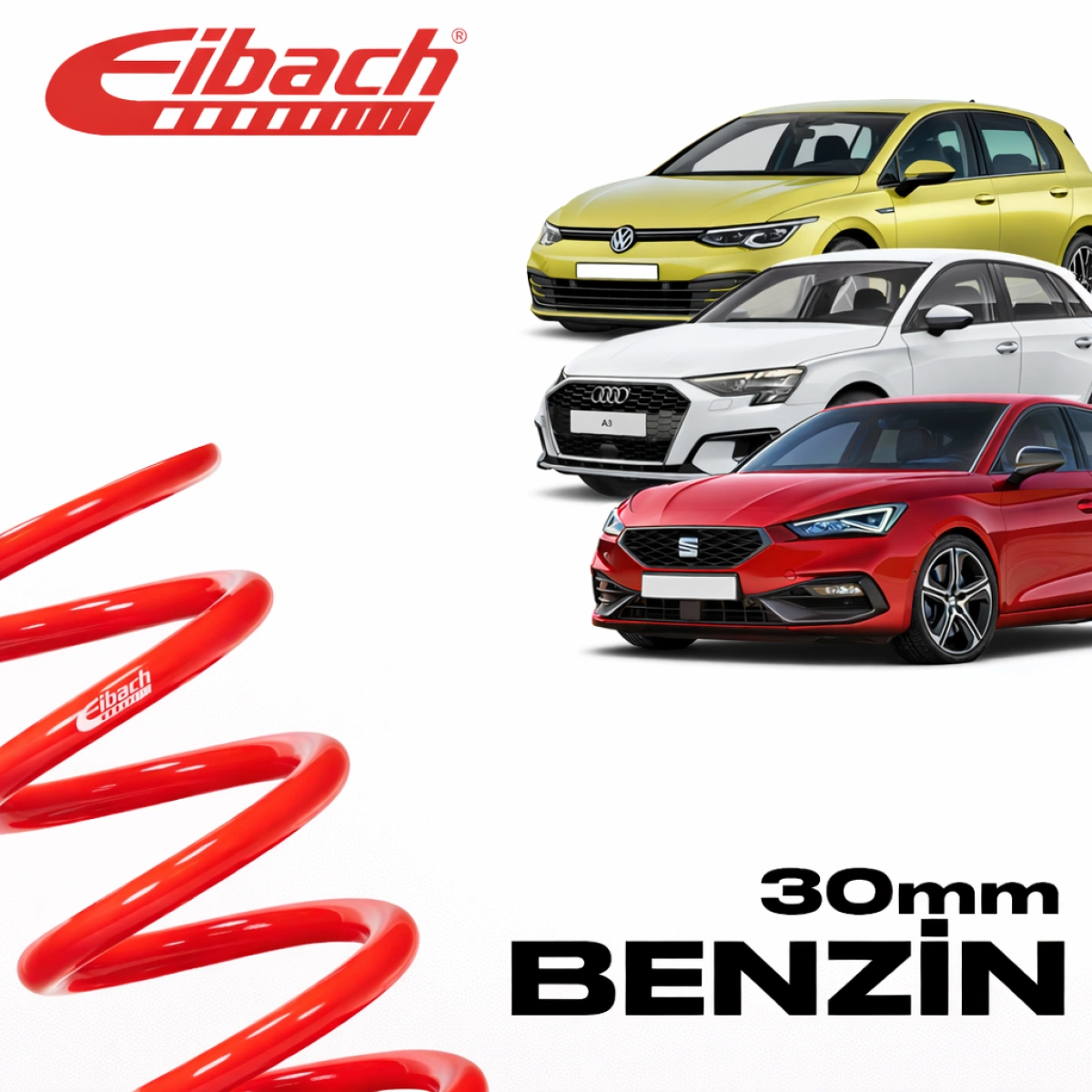 Eibach Audi A3 8Y - Volkswagen Golf 8 - Seat Leon KL 1.0 TSI Pro-Kit 30 MM E10-85-051-01-22 Spor Helezon Yay
