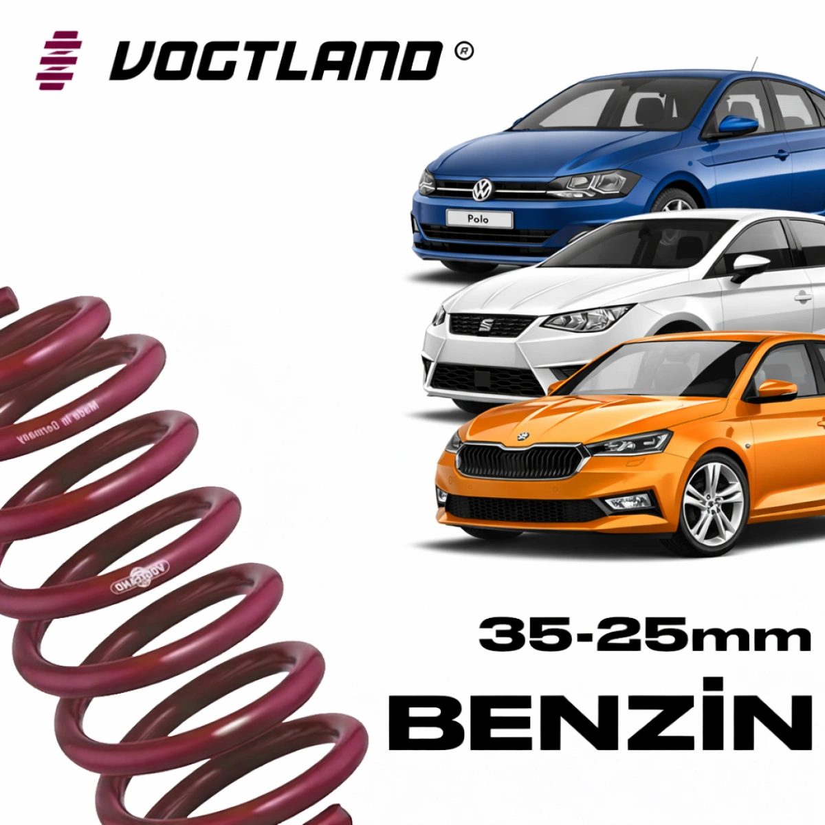 Vogtland 951308 VW Polo Aw - Seat İbiza Kj1 - Skoda Fabia Mk4 35/25 mm Spor Yay