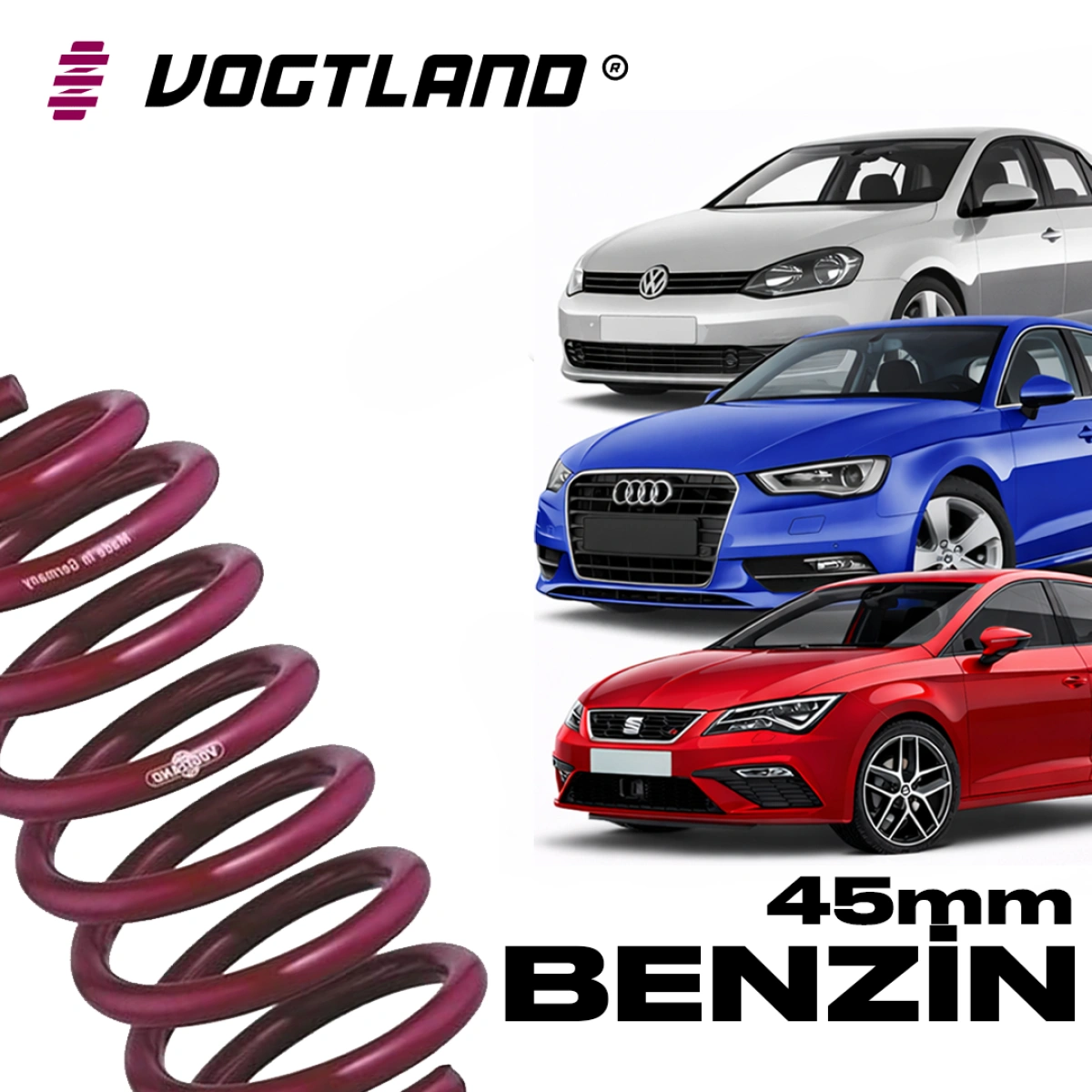 Vogtland 956146 Volkswagen Golf 7-Audi A3 8V-Seat Leon MK3 1.4 TSI-1.5 TSI 45mm Spor Yay