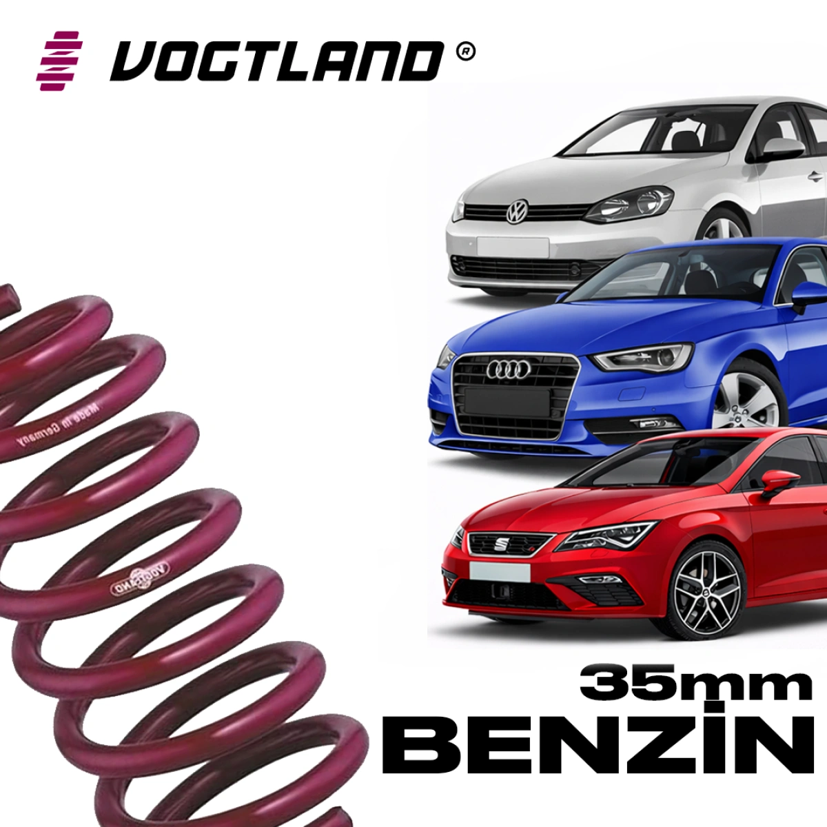 Vogtland 956139 Volkswagen Golf 7-Audi A3 8V-Seat Leon MK3 1.0 TSI-1.2 TSI 35mm Spor Yay