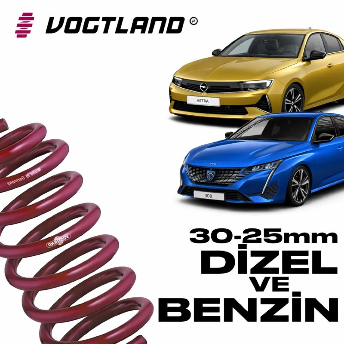 Vogtland 955037 Opel Astra L-Peugeot 308 MK3 30-25mm Spor Yay