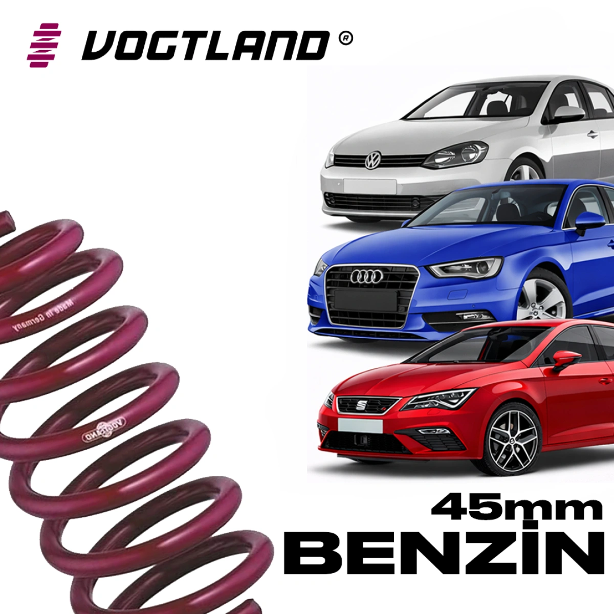 Vogtland 956149 Volkswagen Golf 7-Audi A3 8V-Seat Leon MK3 1.0 TSI-1.2 TSI 45mm Spor Yay
