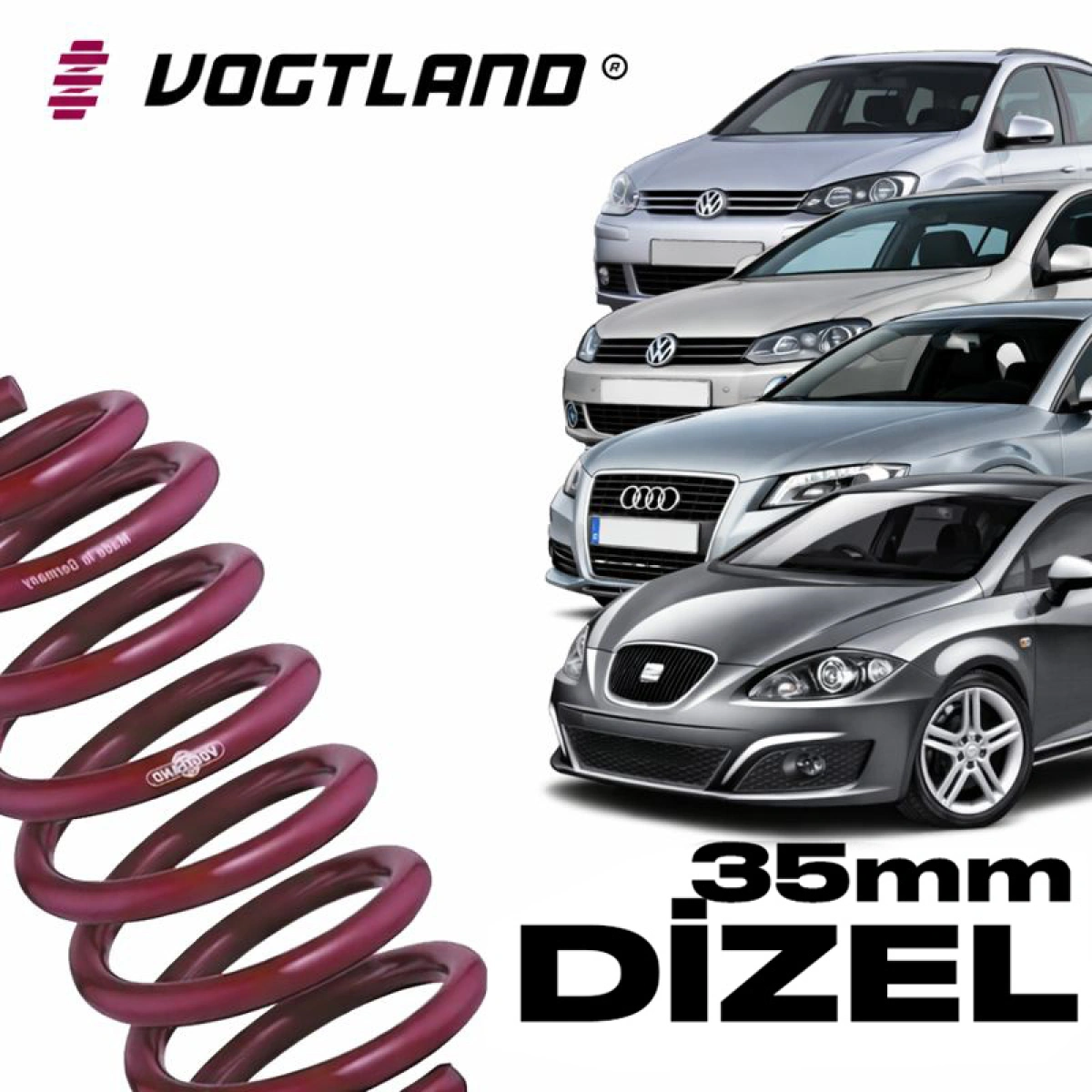 Vogtland 956033 Volkswagen Golf 5-Golf 6-Audi A3 8P-Seat Leon MK2 Dizel 35mm Spor Yay