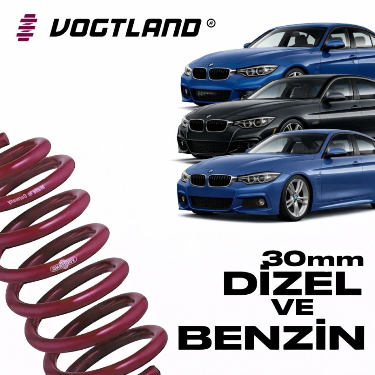Vogtland 951602 Bmw F30-F32-F36 3-4 Serisi 30 mm Spor Yay