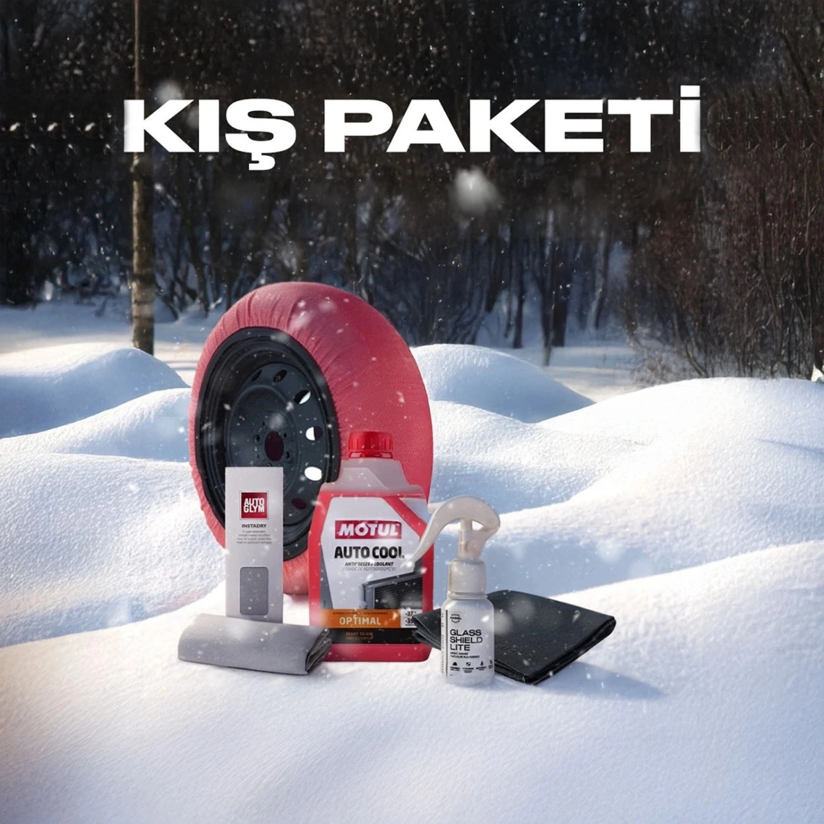 Nasiol + AutoGlym + Motul + Kar Çorabı - 4’lü Üst Seviye Kış Seti