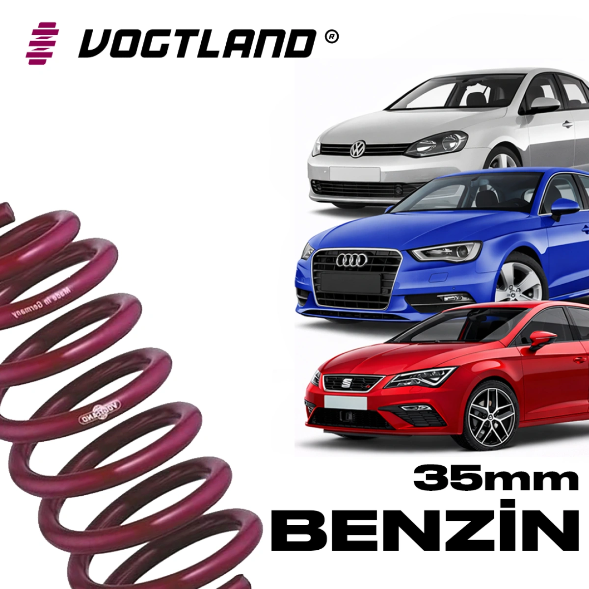Vogtland 956141 Volkswagen Golf 7-Audi A3 8V-Seat Leon MK3 1.4 TSI-1.5 TSI 35mm Spor Yay