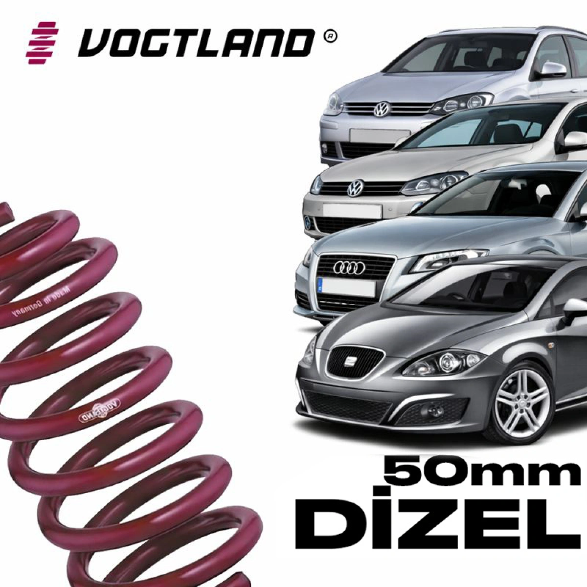 Vogtland 956035 Volkswagen Golf 5-Golf 6-Audi A3 8P-Seat Leon MK2 Dizel 50mm Spor Yay