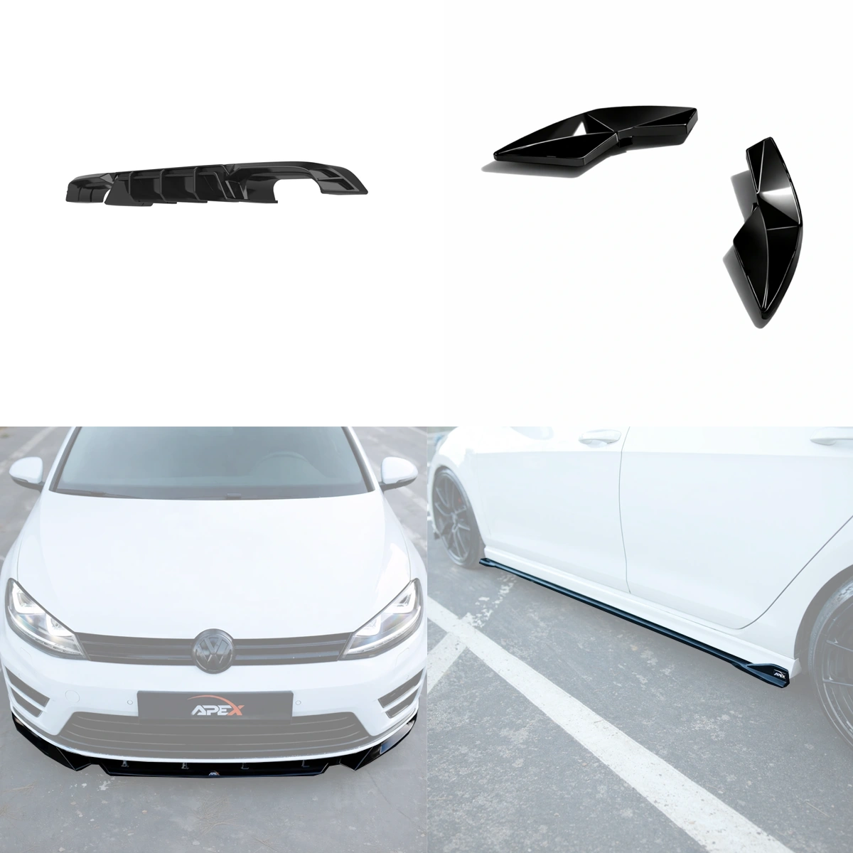 Apex Aero Design - Volkswagen Golf Mk7 R (2013-2016) - 6 Parça Body Kit