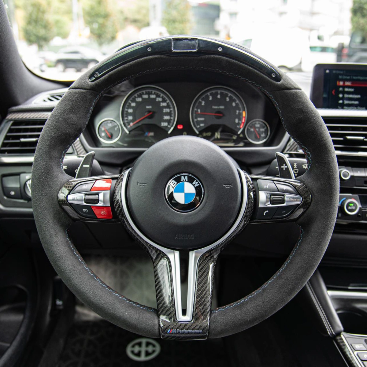 BMW M Performance Elektronik Direksiyon Race Display - Alcantara - Karbon Fiber
