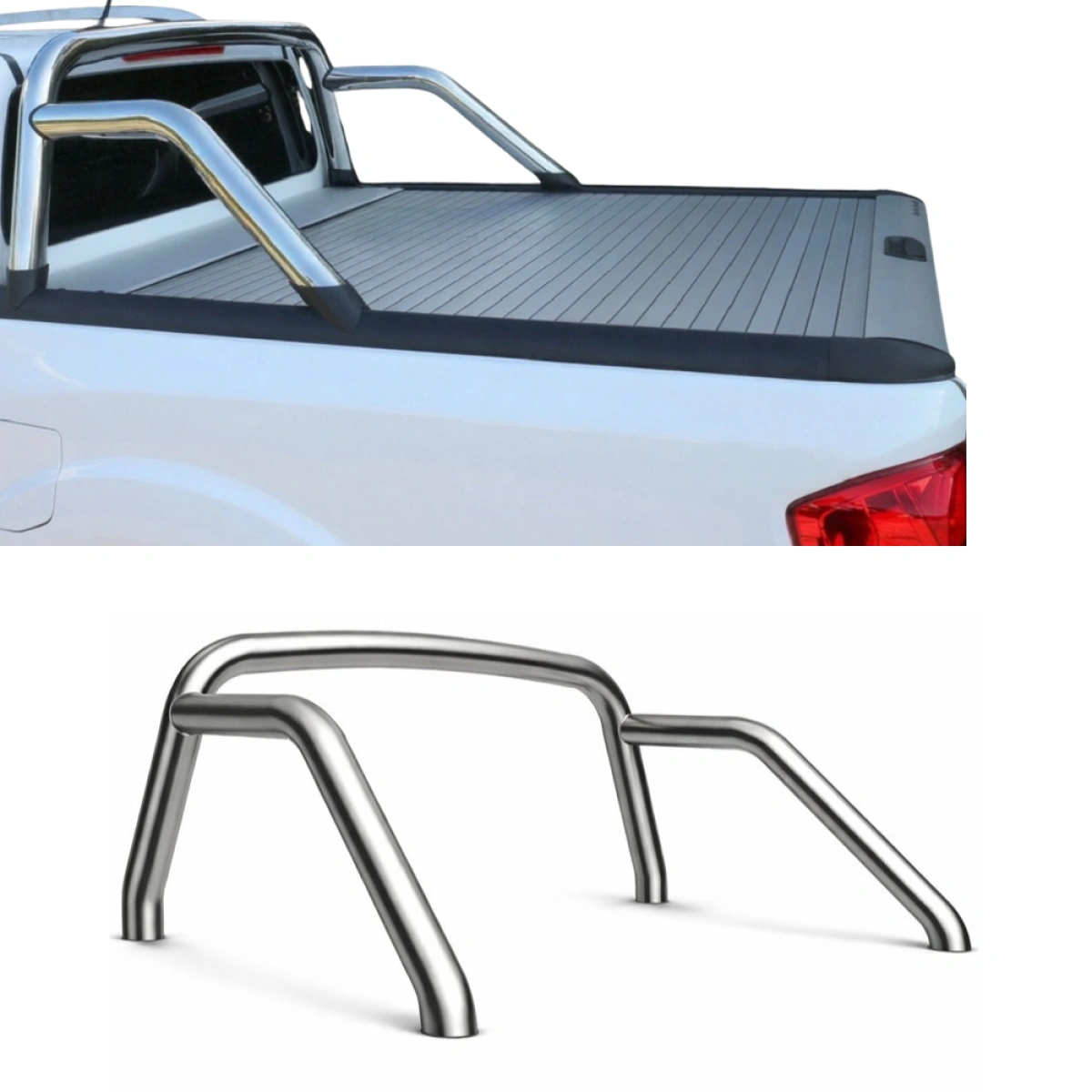 Maximus Top Rollbar Nissan NP300 Navara Çelik Rollbar Kasa Koruma (Krom)