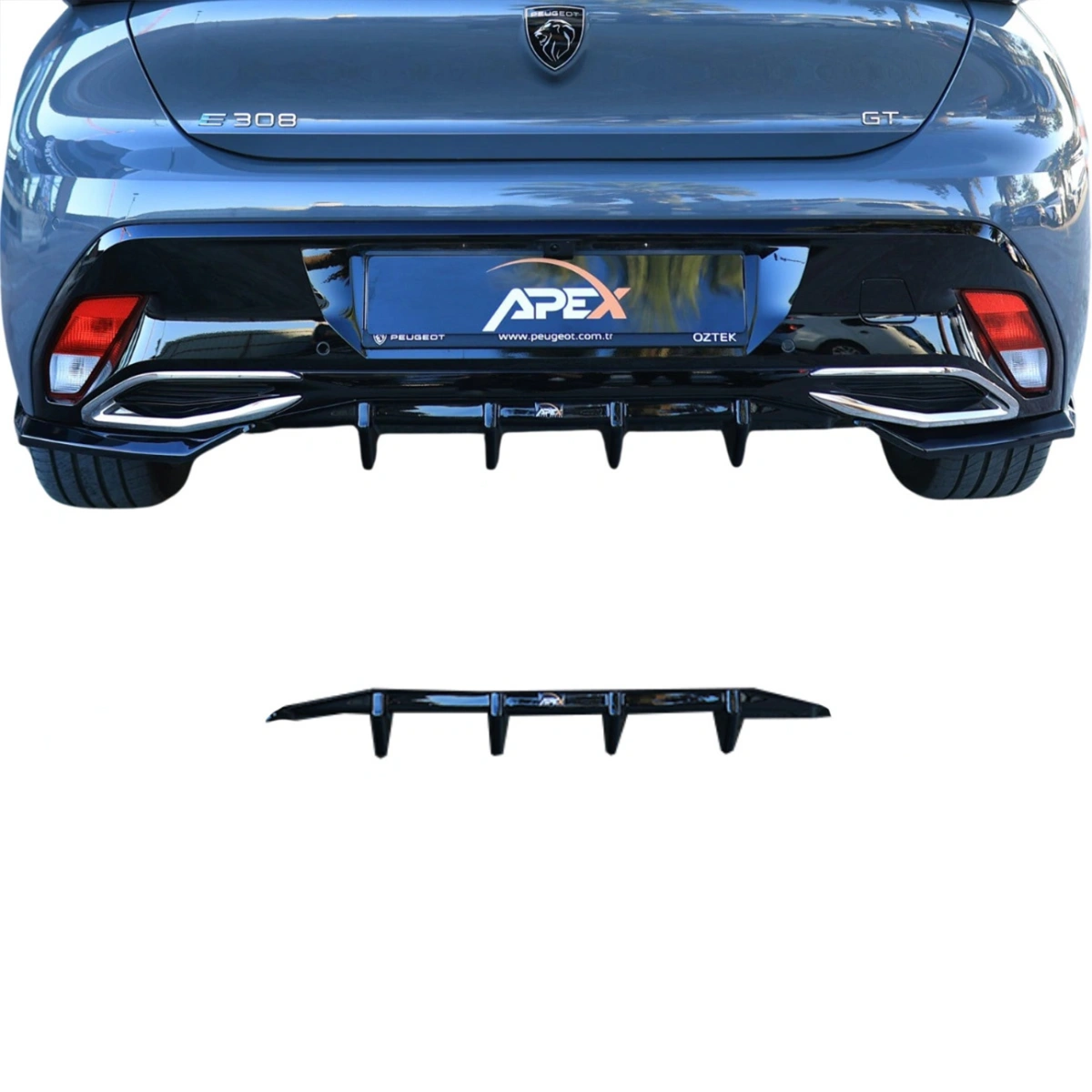 Apex Aero Design - Peugeot 308 GT Mk3 Hatchback (2021+) - Arka Tampon Eki - Rear Valance