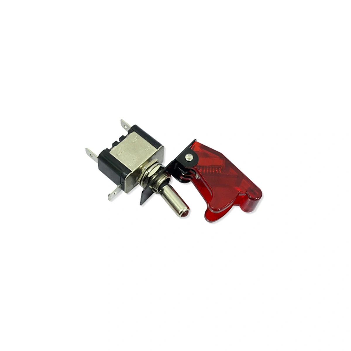 ASW-07D LED Toggle Switch Kırmızı 12V 20A SPST ON/OFF 3 Pin Güvenlik Kapaklı