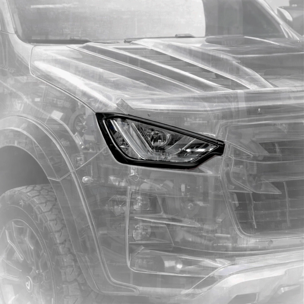 Monde Far Çerçevesi - Ön Far Koruma ve Stil Aksesuarı Isuzu D-Max