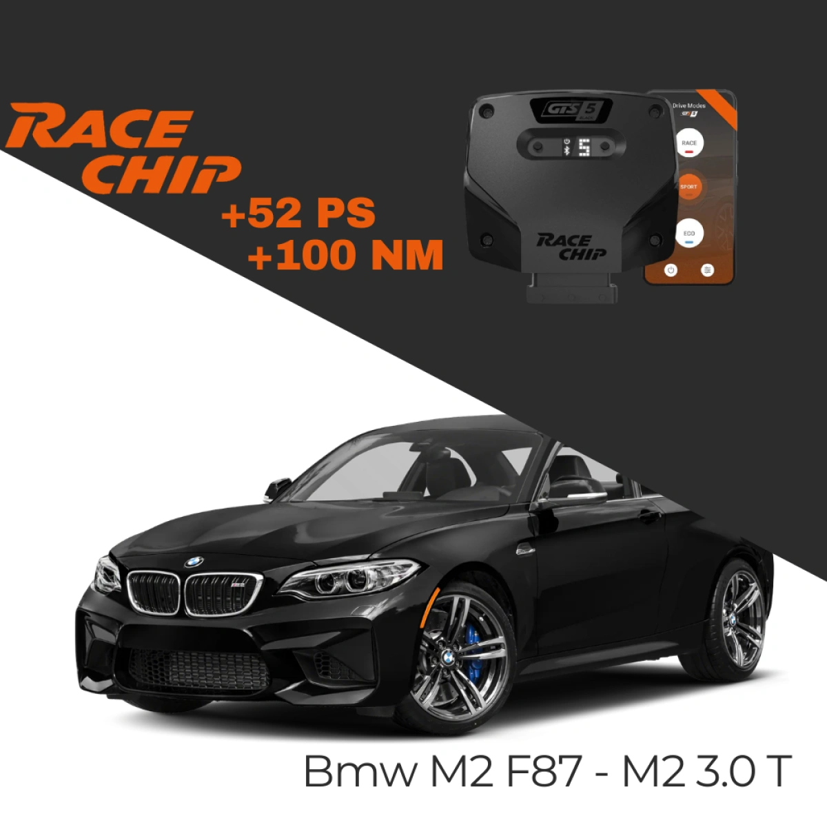RaceChip Bmw M2 Serisi F87 - M2 3.0 T 370 PS GTS 5 Black APP Bleutooth +52 PS +100 NM Tork Chip Tuning