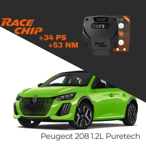 RaceChip Peugeot 208 II 1.2L Puretech 100 PS GTS 5 APP Bluetooth +34 PS +53 NM Tork Chip Tuning